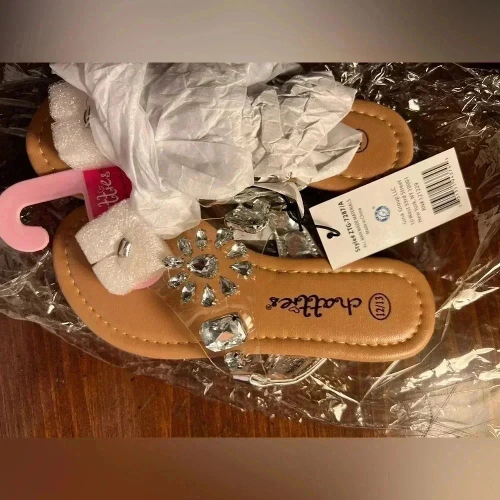 Kids Size 12/13 Chatties Bling Flip Flops